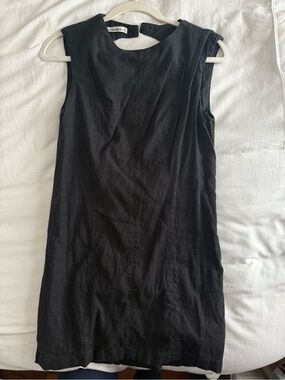 Black Linen Shift Dress